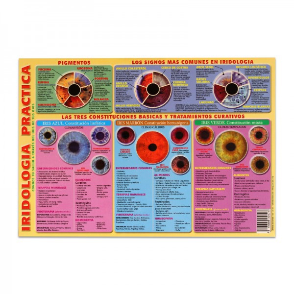 Fiche pratique d'iridologie (Mesures : 30 x 21 cm)